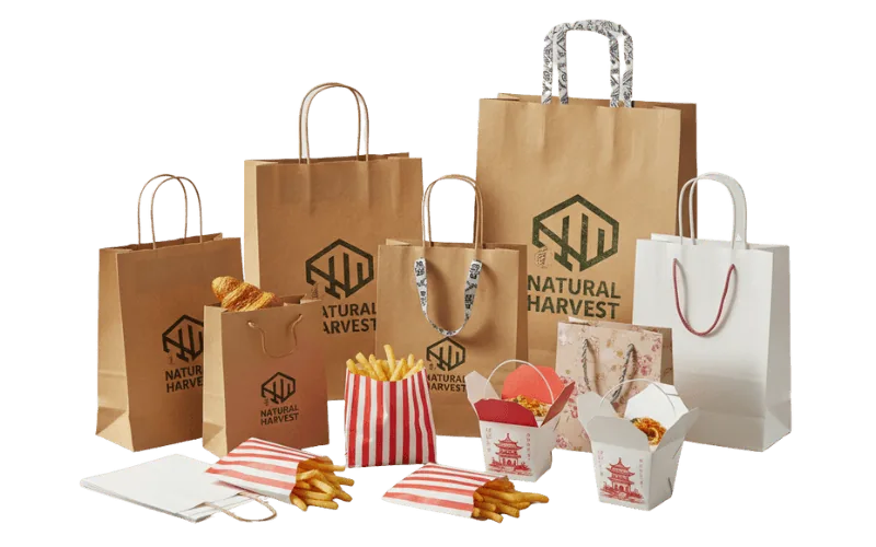 Kraft custom printed bags with logo